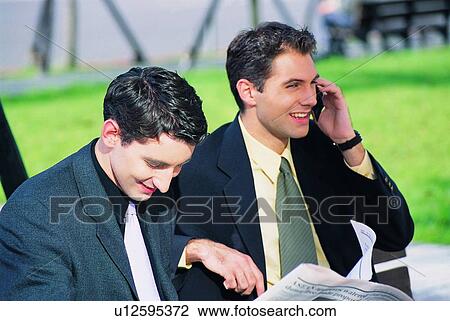 Stock Image - Black Hair, Business Suit, Businessmen. Fotosearch