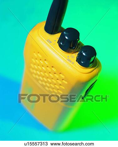 Stock Image - intercom, wireless, speaker, yellow, light, shadow. Fotosearch