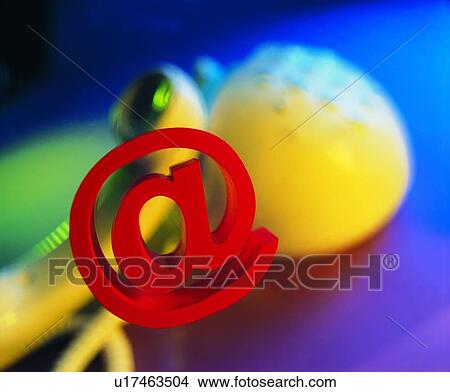 Picture - light, yellow, sign, red, internet, telephone. Fotosearch