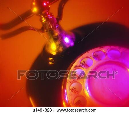 Stock Image - telephone, antique, light, blur, shadow. Fotosearch