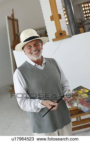 Grandfather posing in art studio View Large Photo Image Stock Image - Grandfather posing in art studio. Fotosearch