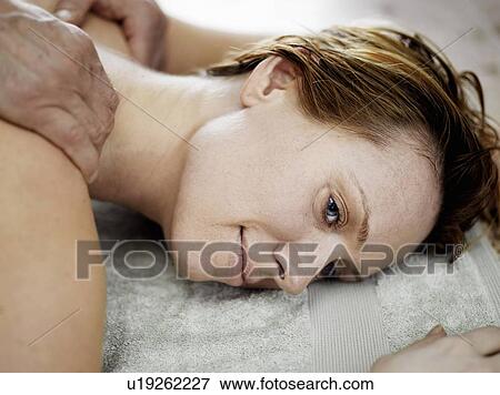 Stock Photo - Woman having massage. Fotosearch