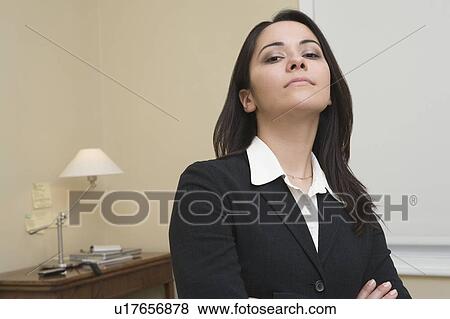 Portrait of confident working woman View Large Photo Image Stock Photo - Portrait of confident working woman. Fotosearch
