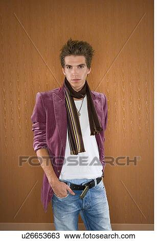 Portrait young fashionable man. View Large Photo Image Stock Image - Portrait young fashionable man.. Fotosearch