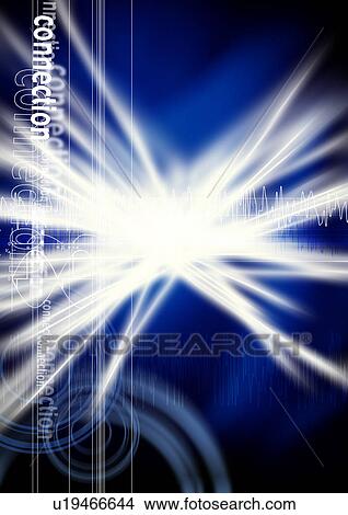 Picture - Close-up of a light explosion superimposed on a black background. Fotosearch