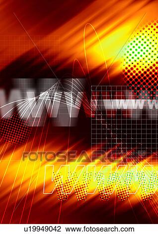 Stock Image - Close-up of an internet address superimposed on a pattern. Fotosearch