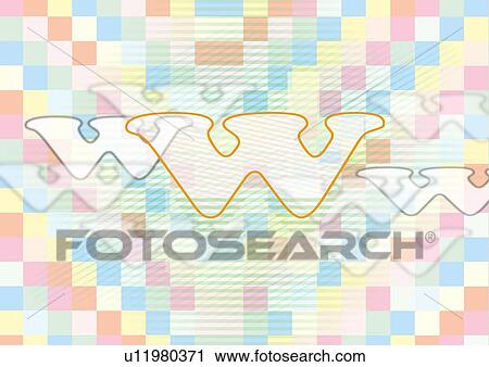 Stock Image - Close-up of text superimposed on a pastel pattern. Fotosearch