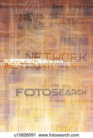 Stock Image - Close-up of text superimposed on a pastel pattern. Fotosearch