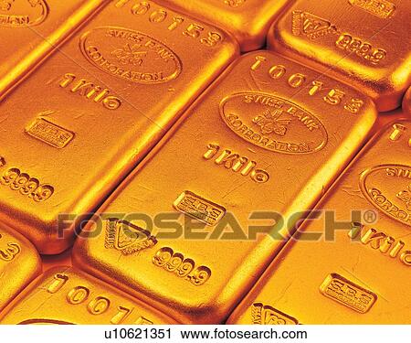 Stock Image - store, heap, bricks, indoor, gold bricks. Fotosearch