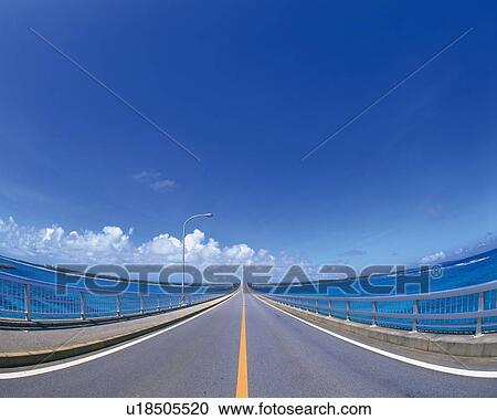 a Long Highway Over the Ocean, Front View, Fish Eye View Large Photo Image Stock Image - a Long Highway Over the Ocean, Front View, Fish Eye. Fotosearch