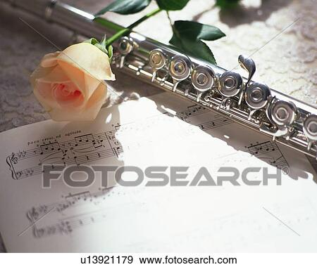 Stock Photo - Flute and rose. Fotosearch
