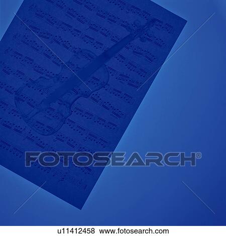 Stock Photo - Score and violin, miniature. Fotosearch