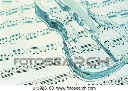 Stock Image - Violin and score. Fotosearch