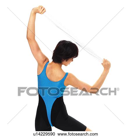 A woman in Leotard exercising, Rear View View Large Photo Image Stock Image - A woman in Leotard exercising, Rear View. Fotosearch