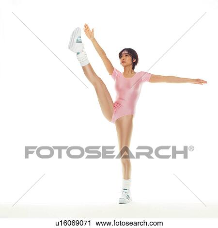 A woman in Leotard exercising, Side View, Copy Space View Large Photo Image Stock Image - A woman in Leotard exercising, Side View, Copy Space. Fotosearch