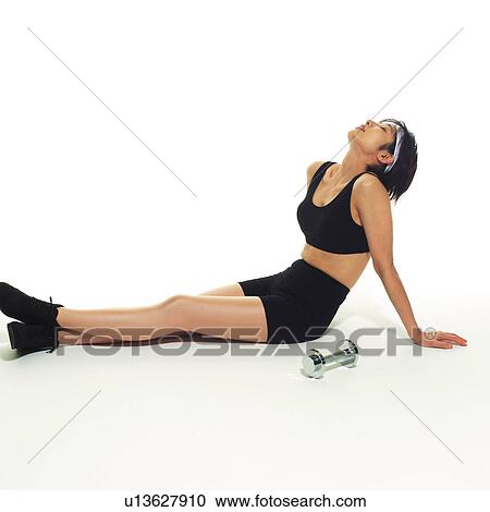 A woman in Leotard having a break, Side View, Copy Space View Large Photo Image Stock Image - A woman in Leotard having a break, Side View, Copy Space. Fotosearch