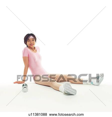 A woman in Leotard having a break, Side View, Copy Space View Large Photo Image Stock Photo - A woman in Leotard having a break, Side View, Copy Space. Fotosearch