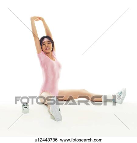 A woman in Leotard having a break, Side View, Copy Space View Large Photo Image Stock Photograph - A woman in Leotard having a break, Side View, Copy Space. Fotosearch