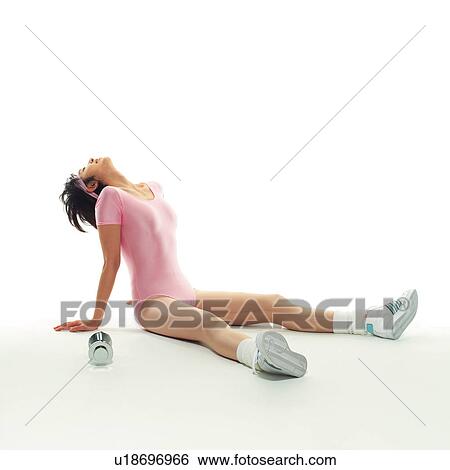 A woman in Leotard having a break, Side View, Copy Space View Large Photo Image Stock Photograph - A woman in Leotard having a break, Side View, Copy Space. Fotosearch