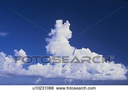 Stock Photo -  a Huge Cloud Floating in the Sky, Low Angle View, Bahamas, North America. Fotosearch