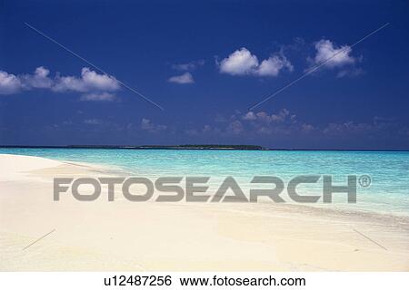 a Maldivian Beach With Its White Sand and Clear Water Under the Blue Sky, Maldives, Micronesia View Large Photo Image Stock Photograph - a Maldivian Beach With Its White Sand and Clear Water Under the Blue Sky, Maldives, Micronesia. Fotosearch