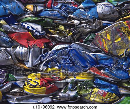 Close up of crushed aluminum cans for recycling, high angle view, Full Frame View Large Photo Image Stock Image - Close up of crushed aluminum cans for recycling, high angle view, Full Frame. Fotosearch