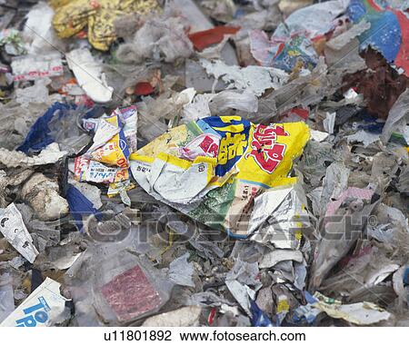 Stock Image - Rubbish Tip, high angle view, Full Frame. Fotosearch