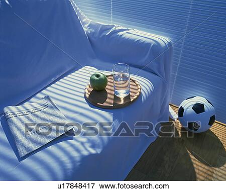Stock Photo - A sofa and things, High Angle View. Fotosearch