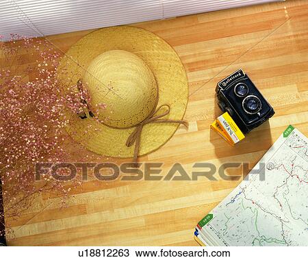 Stock Image - Things on the floor, Close Up, High Angle View. Fotosearch