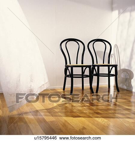 Stock Photograph - Two chairs on the floor, High Angle View. Fotosearch