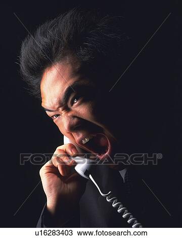 A businessmen yelling on the phone, Side View View Large Photo Image Stock Image - A businessmen yelling on the phone, Side View. Fotosearch