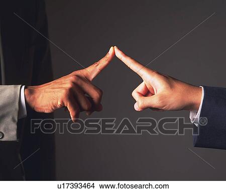 Picture - Fingers pointing, Close Up. Fotosearch