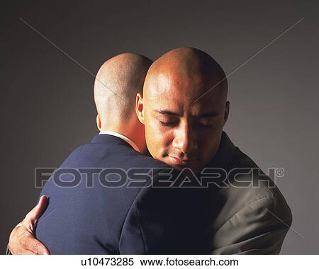Two bald headed businessmen hugging, Front View, Rear View View Large Photo Image Stock Photography - Two bald headed businessmen hugging, Front View, Rear View. Fotosearch
