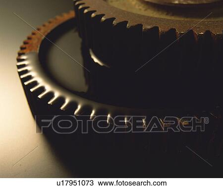 Two Rusty Gears, Covered With Oil, High Angle View View Large Photo Image Stock Image - Two Rusty Gears, Covered With Oil, High Angle View. Fotosearch