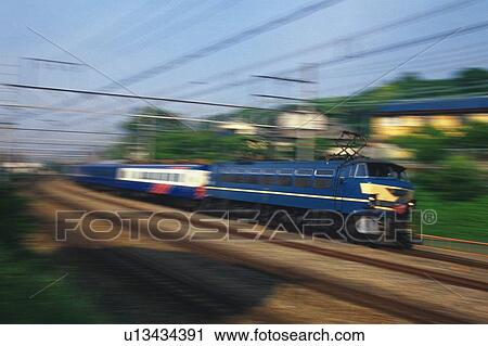 Stock Image - Express Train With Sleeping Berths. Fotosearch