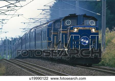 Stock Image - Express Train With Sleeping Berths. Fotosearch