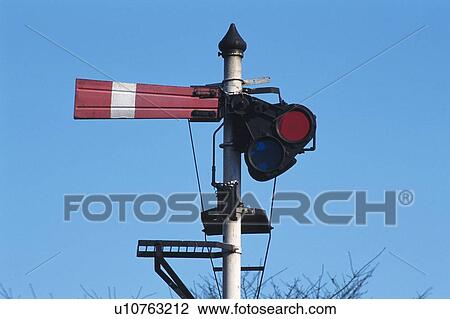 Mechanical Semaphore Signal View Large Photo Image Stock Image - Mechanical Semaphore Signal. Fotosearch
