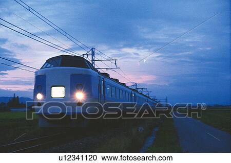 Stock Image - Overnight Sleeper Train. Fotosearch