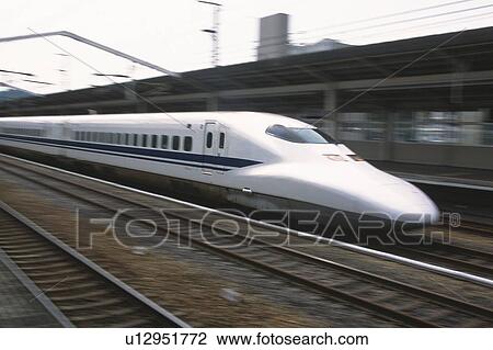 Stock Image - Shinkansen Bullet Train. Fotosearch