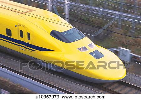 Shinkansen Bullet Train View Large Photo Image Stock Photo - Shinkansen Bullet Train. Fotosearch