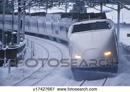 Stock Photo - Shinkansen Bullet Train. Fotosearch