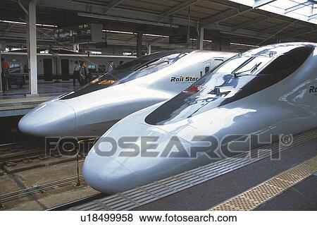 Shinkansen Bullet Train View Large Photo Image Stock Photo - Shinkansen Bullet Train. Fotosearch
