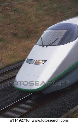 Stock Photograph - Shinkansen Bullet Train. Fotosearch