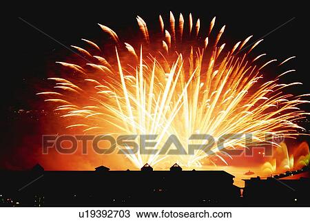 Fireworks exploding on the sea, long exposure View Large Photo Image Stock Image - Fireworks exploding on the sea, long exposure. Fotosearch