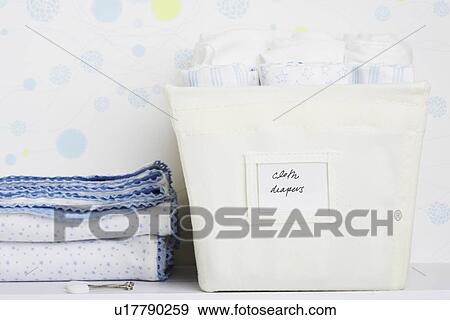 Stock Photo - Towels and cloth diapers. Fotosearch