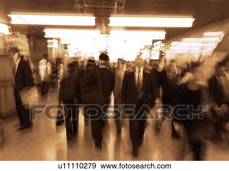 Stock Photo - Blurred, Businessmen, Concourse, Dress Shoes, Formal Clothing. Fotosearch