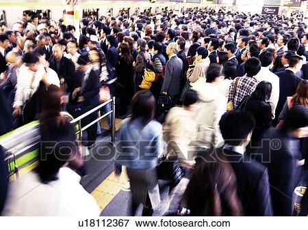 Stock Photo - Blurred, Concourse, Crowded, Formal Clothing, Head And Shoulders. Fotosearch