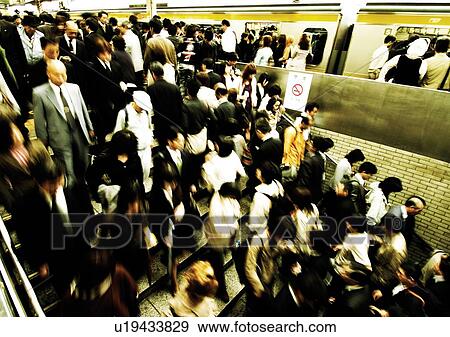 Stock Photo - Boarding, Formal Clothing, Commuter, Day, Entering, Part Of, Railroad Car. Fotosearch