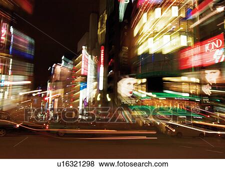 Stock Photo - Building, City, Dark, Glowing. Fotosearch