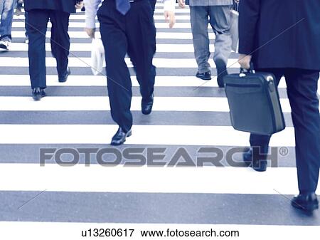 Stock Photo - Businessmen, Commuter, Crossing, Crosswalk. Fotosearch